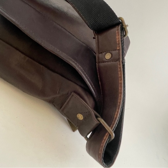 Leather Messenger Bag with Flap Closure - Picture 7 of 11